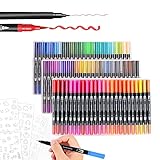 Rotuladores Lettering , 72 Colores, Rotuladores De Doble Punta, Pinceles, Rotuladores De...