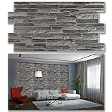 Paneles de pared de plÃ¡stico PVC 3D decorativos azulejos revestimiento (Piedra oscura)