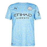 PUMA Manchester City Temporada 2020/21-HOME Shirt Replica SS with Sponsor Camiseta Primera...