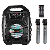 EARISE T26 Pro Máquina de karaoke con 2 micrófonos inalámbricos, sistema PA portátil...