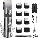 Cortapelos Eléctrico IPX6 Impermeable Cortapelos Profesional Hombre Recargable 3...