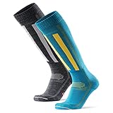 DANISH ENDURANCE Calcetines Térmicos de Esquí de Lana Merino 2 Pares (Multicolor: 1 x...