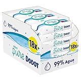 Dodot Toallitas Aqua Pure para Bebé, 99% Agua, 864 Toallitas, 18 Paquetes (18x48)