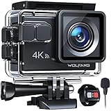 WOLFANG Cámara Deportiva GA100 4K 30FPS, Videocámara WiFi de 20MP, Cámara Subacuática...