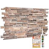 Paneles de pared decorativos 3D, gris piedra, ladrillo efecto pizarra, PVC, revestimiento...