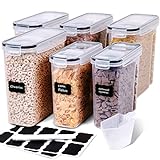 FOOYOO - Juego de 4 recipientes hermÃ©ticos grandes de almacenamiento de cereales,...