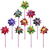 36 Piezas de plástico Arco Iris, Molino de Viento para jardín de césped, Molino de...