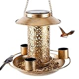 Mousike - Comedero Solar para pájaros, casa Colgante para pájaros con luz para Alimentar...