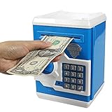 HUSAN Hucha electrónica para niños con código electrónico de cerditos, Mini cajero...