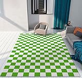 Tappeti Design Alfombras Pelo Corto Antideslizantes 80 X 120 CM Mosaico Simple Verde...