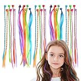 MIVAIUN 30 Piezas Extensiones de Trenzas de Colores, Accesorio para Peinados con Clips,...