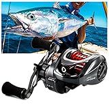 REOTEL Carretes de Pesca Surfcasting, Giratorio de Engranajes 6.6: 1, Carrete Giratorio de...
