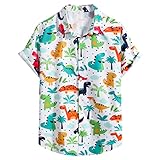 Men Hawaii Shirt Funky Men Beach Shirt Casual Short Sleeve Shirt Lapels Button Down Men...