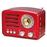 PRUNUS J-160 Am/FM/SW Radio Vintage, Radio Portatil Pequeña Bluetooth, Radio Retro con...