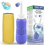 TONELIFE Bidé de Viaje Portátil, Bidet de Viaje, Incluye 1 Boquillas + Bolsa Antipolvo,...