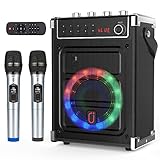JYX Altavoz Karaoke Bluetooth con 2 Micrófonos Inalámbrico, Sistema de PA Portátil...