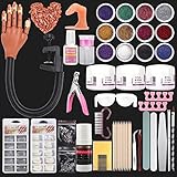 Deciniee Mano para Practicar Uñas, Mano de Practicas de Uñas y 300 Piezas de Clavos...