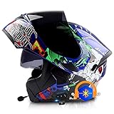 Bluetooth Modular Integrado Casco De Moto Con función de intercomunicador,Casco Abatible...
