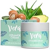 Vera Crema Hidratante Facial Mujer Orgánica con Ceramidas, Acido Hialuronico Puro y Aloe...