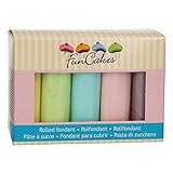 FunCakes Fondant Multipack Colores Pastel Suave, Flexible, , Halal, Kosher y sin Gluten. 5...