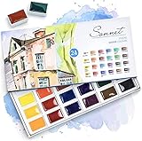 Sonnet Acuarelas Profesionales | 24 Acuarelas Portatiles En Pastillas | Acuarelas Hechos...