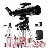 Telescopio Astronómico Portátil, Zoom HD 400/70mm, Ajustable Trípode, Fácil de Montar,...