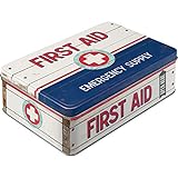 Nostalgic-Art Caja ​Plana de Metal Retro First Aid Blue – Idea de Regalo para Fans de...