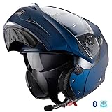 CABERG Duke 2 Bluetooth Sena Intercom Integrado Azul Mate - Casco de Moto Modular P/J +...