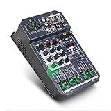 FGHSD Mezclador de DJ portátil, Amplificador Mezclador de Audio Digital Profesional con...