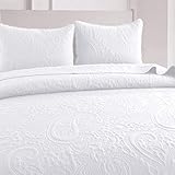 HaraDeco-Colcha Bouti Cama 150, Termosellado Floral, Cubrecama Moderna Confecciona...