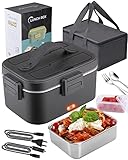 Kimfead Fiambrera Eléctrica 75W Acero Inoxidable 1,8 L Taper Electrico para Comida...