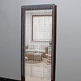 JVL Cortina de Puerta de Cuerda Trenzada, 200 cm x 90 cm Aprox, Poliéster, Gris, Talla...
