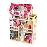 Casa de Muñecas Naroa Outdoor Toys Madera y MDF 60x33x90 cm con Luz LED 18 Accesorios de...