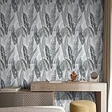 Hode Papel Adhesivo para Muebles Gris Hoja 60 cm x 3 m Extraíble Papel Pintado...