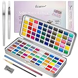 yoyoblue Acuarelas Profesionales, 100 Watercolor con 40 Colores Metalizadas, Acuarelas con...