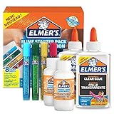 Elmer's Kit Iniciación Slime con pegamento transparente, barras con purpurina y solución...
