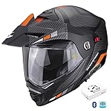 Scorpion ADX-2 Camino Bluetooth Sena Intercom Integrado Negro Naranja Mate - Casco de Moto...