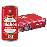 Mahou 5 Estrellas - Cerveza Dorada Lager, Pack de 24 Latas x 25 cl - 5,5 % Volumen de...