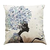 Adeshop, funda de cojín decorativa, diseño de mariposas, 45,7 x 45,7 cm, A4, Medium