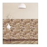 relaxdays Paneles Pared Autoadhesivos, Pack de 5, Imitación Piedra 3D, Revestimiento...