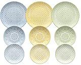 Tognana Lipari Vajilla 18 piezas, 3 colores