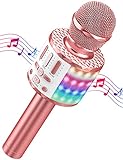 MicrÃ³fono Karaoke Bluetooth, Microfono InalÃ¡mbrico Karaoke con Altavoz y LED, PortÃ¡til...
