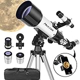 MEEZAA Telescopio Astronómico Profesional para Niños y Adultos, 70 mm Apertura...