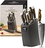 Juego de cuchillos de cocina con mango de madera de Damasco, cocina profesional japonesa...