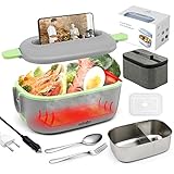 IRIPLEZO Fiambrera Eléctrica Renovar 3 en 1 75W Calentador de Comida Portatil 220V 24V...