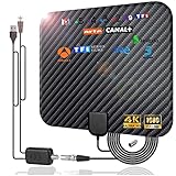 36DBI Antena TV Interior, 200 km Antena HDTV Digitalcon Amplificador para Canales de TV...
