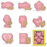 Molde de Galletas Cristianas, 8 piezas Cortadores de Galletas de Cristiano 3D Cortador...
