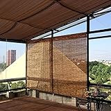 MMQQ Persiana de Bambu Exterior, Persiana Enrollable de Madera, Estor Enrollable de Bambú...