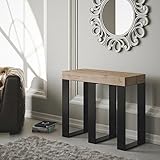 Mesa-consola extensible Sintesi fabricada en Italia con roble natural y estructura de...