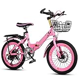 POKENE Bicicleta Plegable Plegable de Acero al Carbono de 20INCH, Bicicleta Plegable de 6...